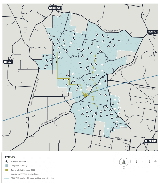 Hexham Wind Farm Location